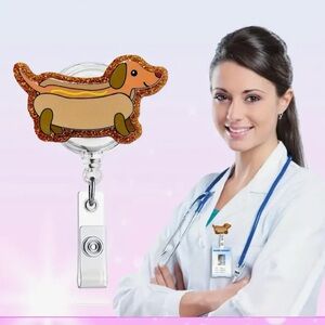 NEW Dachshund Dog Badge Reel Holder